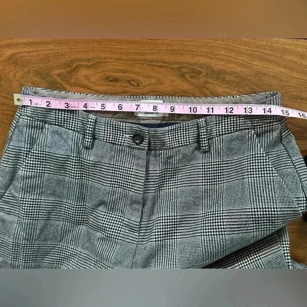 Vintage L.L. Bean cotton Houndstooth Pants 8P | Grandmacore - Picture 6 of 8